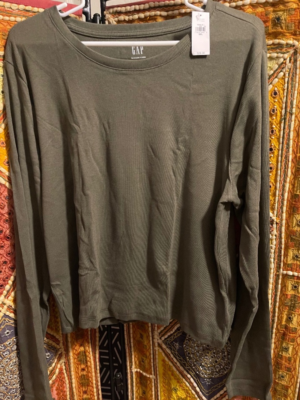 Gap Long Sleeve Thermal T-shirt Olive Green NWT XXL